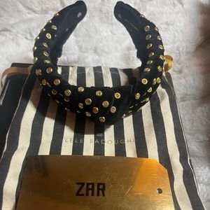 Lele Sadoughi headband - Velvet with crystals - signature knot style